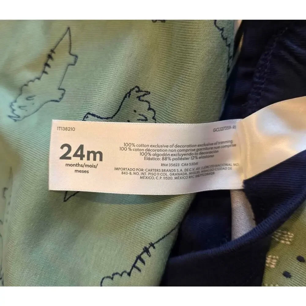 NWT 100% Cotton Carter's Dinosaur 3-Piece Outfit Set - Size 24mos